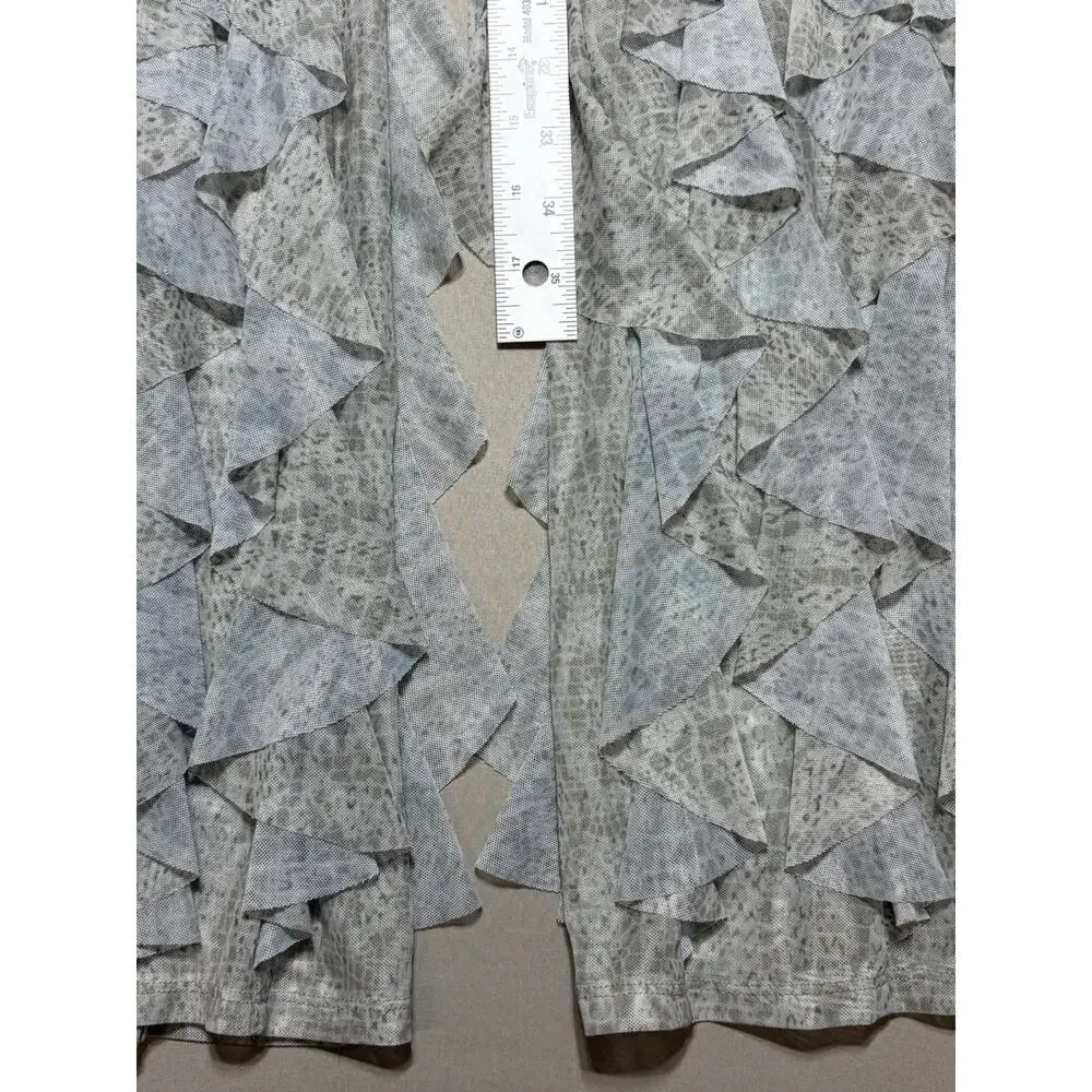 NWT White Fox In Your Glow Pants Halo Mist Size M Sheer Mesh Ruffle Lace Up Y2K